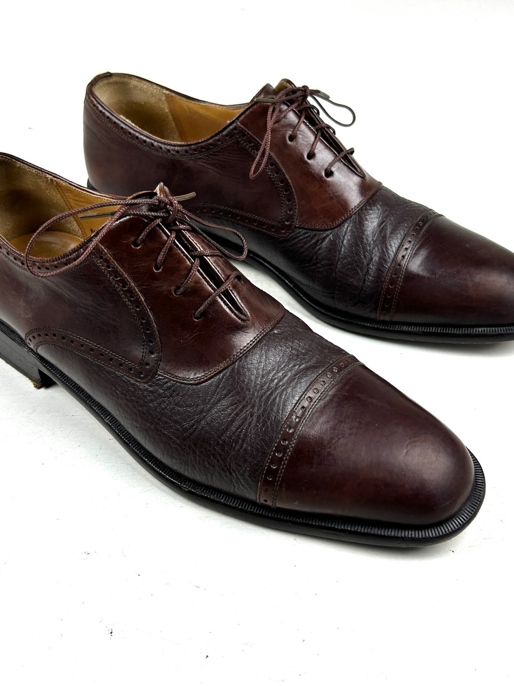 Mezlan Brown Leather Dress Shoes Cap Toe Nicola 10.5 B
